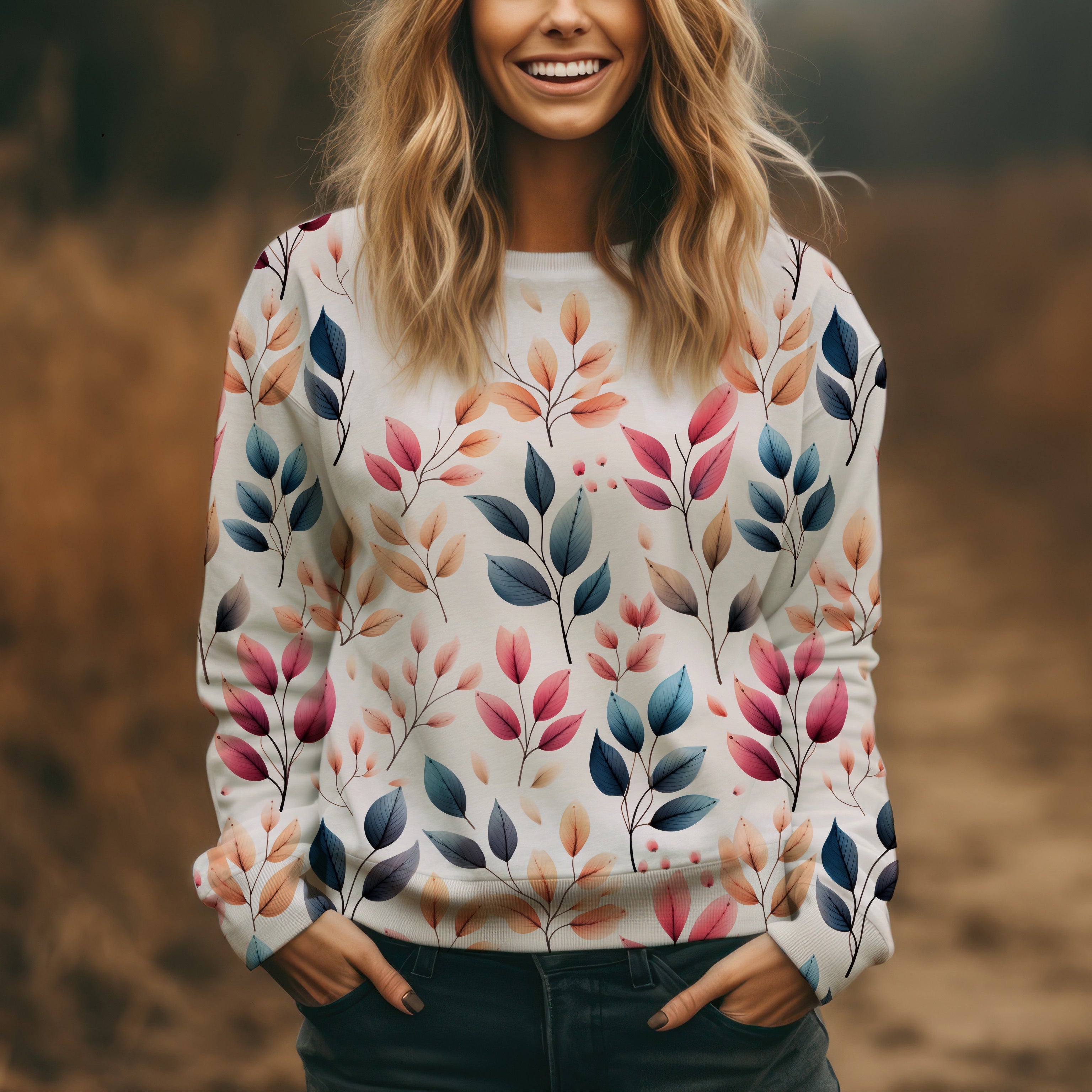 Herbst Blätter auf Creme